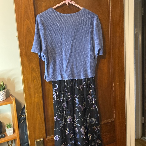 Vintage 2 piece set 😍 Sharade floral midi dress with blue cover up 😍😍😍 - Picture 12 of 17